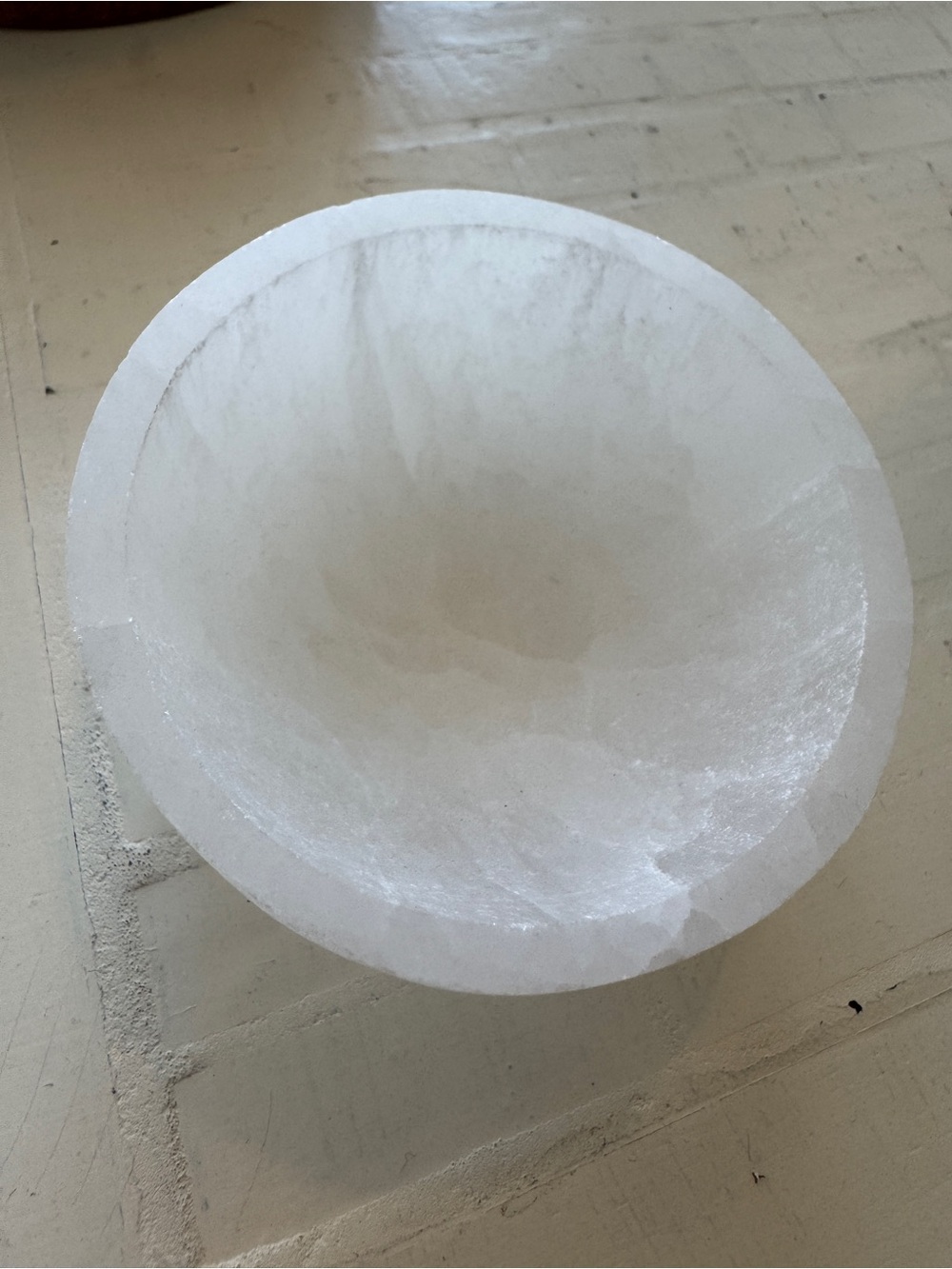 White Crystal Mineral Salt Bowl - Natural Decorative Home Kitchen/ Bath Accent